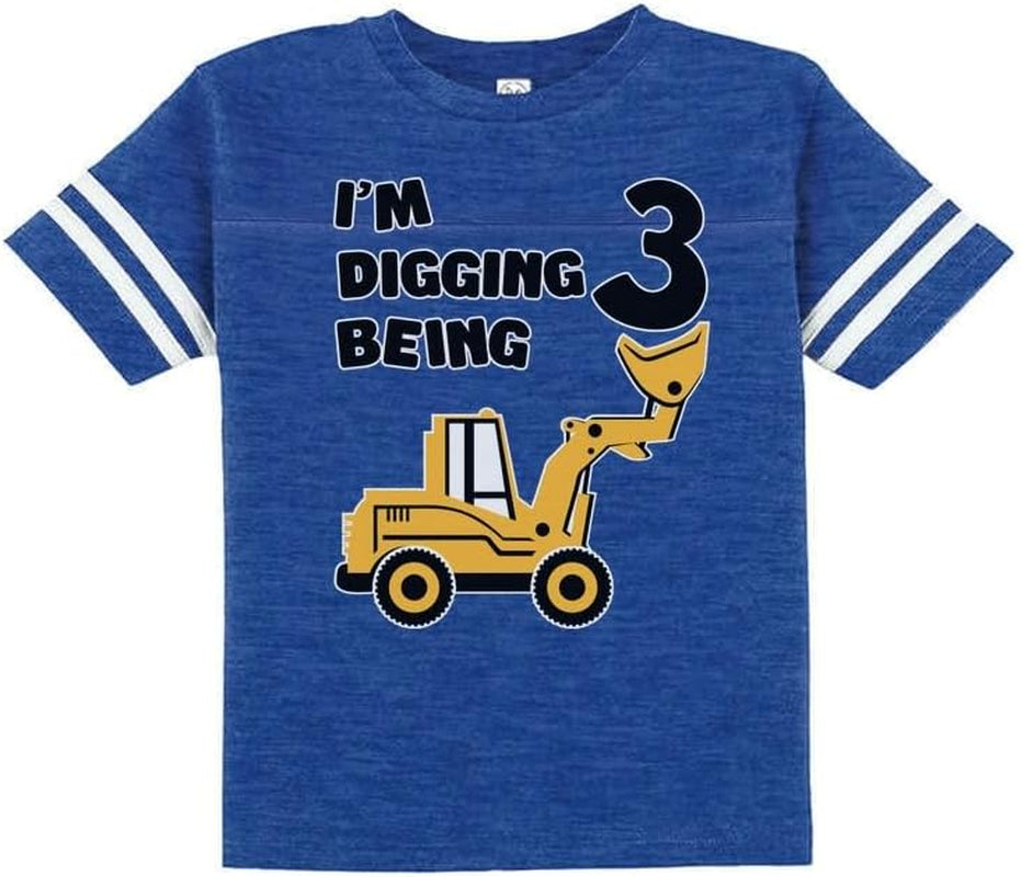 Construction 3Rd Birthday Shirt Boy I'M Digging Being 3 Kids Jersey T-Shirt
