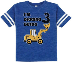 Construction 3Rd Birthday Shirt Boy I'M Digging Being 3 Kids Jersey T-Shirt