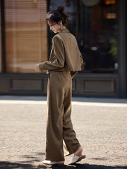 Modern Lapel Pantsuit Set Womens