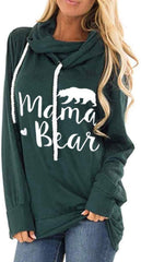 Long Sleeve Sweatshirt for Women Mama Bear Printed Pullover Hoodie Tunic Top