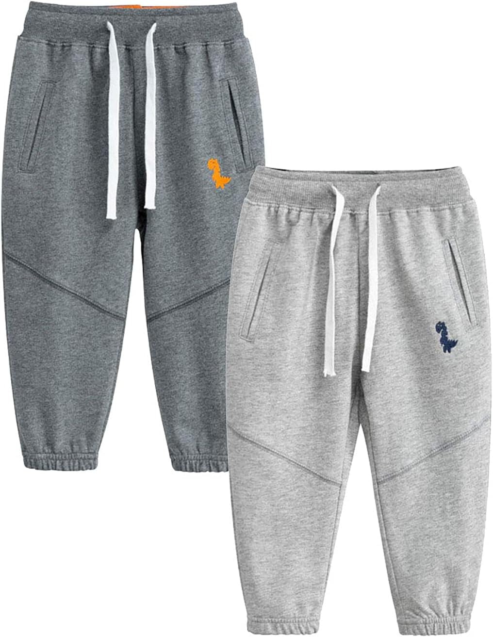 Toddler Boys Jogger Active Athletic Pants Dinosaur Sweatpants (1-Pack 2-Pack)