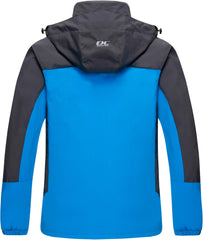 Men'S Hooded Waterproof Jacket Lightweight Rain Jacket Outdoor Casual Sportswear