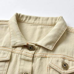 Toddler Kid Baby Boys Girls Denim Jacket Long Sleeve Button down Jeans Coat Cowboy Overcoat Hoodie Casual Outwear