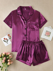 Women Satin Short Pajama Set