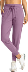 Women'S Joggers Pants with Zipper Pockets High Waisted Athletic Tapered Sweatpants for Women Workout Lounge