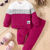 Baby Girl Color-Block Knit Two-Piece Winter Set