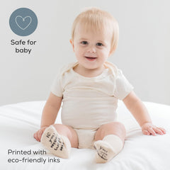 Baby Socks Gift Set - 6 Pairs of Infant Socks with Adorable Quotes - Ready-To-Gift Packaging - Blues