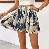 Printed Paperbag Waist Wide Shorts
