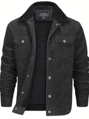 Sherpa-Lined Corduroy Winter Jacket