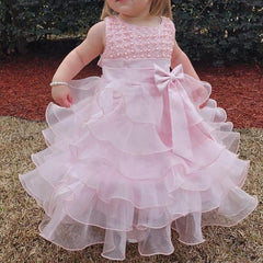 Baby Girl Dresses Ruffle Lace Pageant Party Wedding Flower Girl Dress