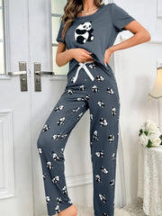 Women Panda Print Pajama Set