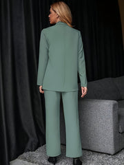 Elegant Lapel Suit Set Womens