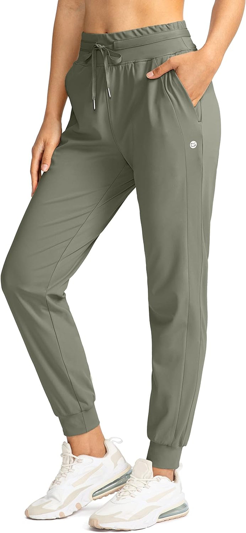 Women'S Joggers Pants with Zipper Pockets High Waisted Athletic Tapered Sweatpants for Women Workout Lounge
