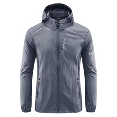 Men'S UPF 50+ Sun Protection Jackets Lightweight Breathable Full Zip Hoodie Summer Shirts for Running Travel Outdoors