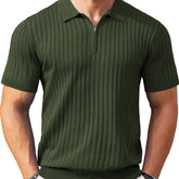 Zipper Knit Mens Polo Shirt