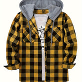 Hooded Plaid Shirt Jacket