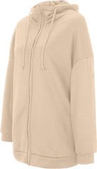 Women'S Casual Zip up Hoodies Long Tunic Winter Fleece Sweatshirts Jackets Fashion plus Size Hoodie with Pockets