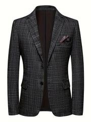 Classic Plaid Single Breasted Blazer