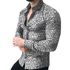 Men Brand Long Sleeve Shirt Floral Male Blouse Casual Shirts Summer Autumn Shirts Men Top Clothes Camisa Masculina Sale