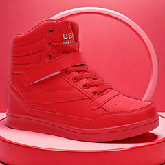 Women’s Retro High-Top Sneakers with Hidden Wedge Heel