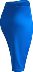Women'S Elastic Waist Stretch Bodycon Midi Knee Length Pencil Skirt for Office