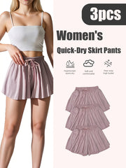 Women's Quick-Dry Pleated Sports Skirt Set (3pcs)
