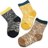 Baby Boys Girls Socks - 3 Pairs Toddler Thick Warm Seamless Chunky Knit Cotton Socks Kid Cotton Crew Socks