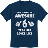 Awesome 6 Year Old 6Th Birthday Shirt Gifts for Girls Boys Youth Kids T-Shirt