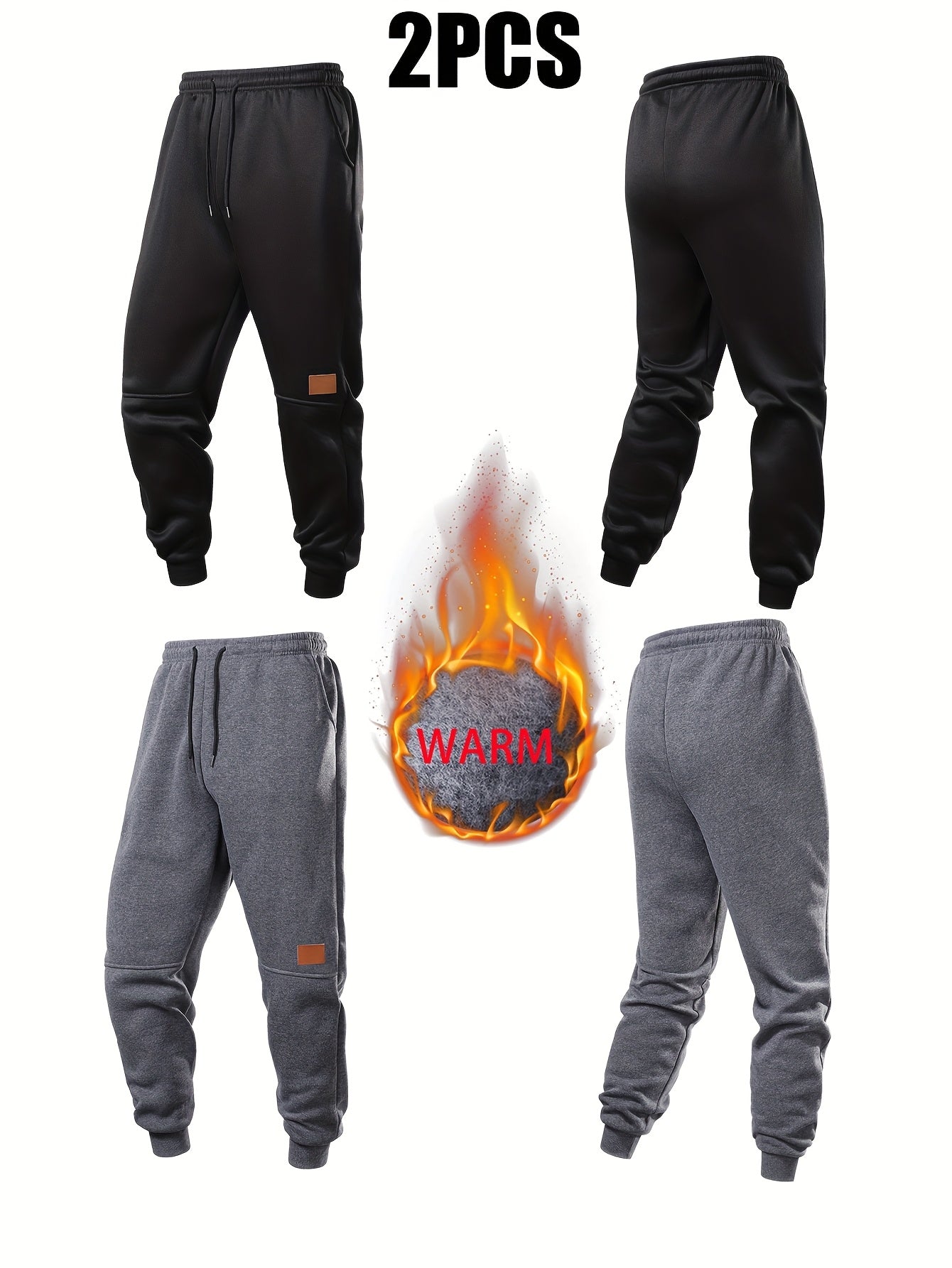 Men’s Fleece-Lined Sports Pants 2pcs