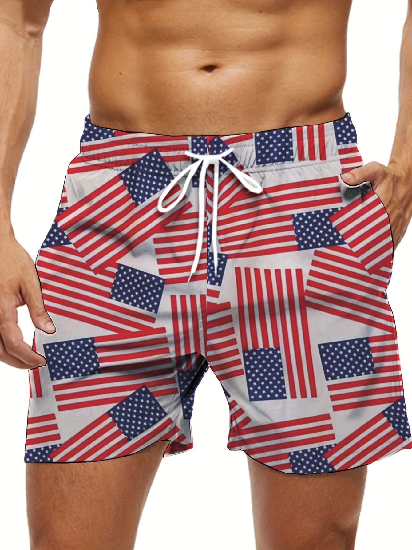 Flag Graphic Holiday Shorts