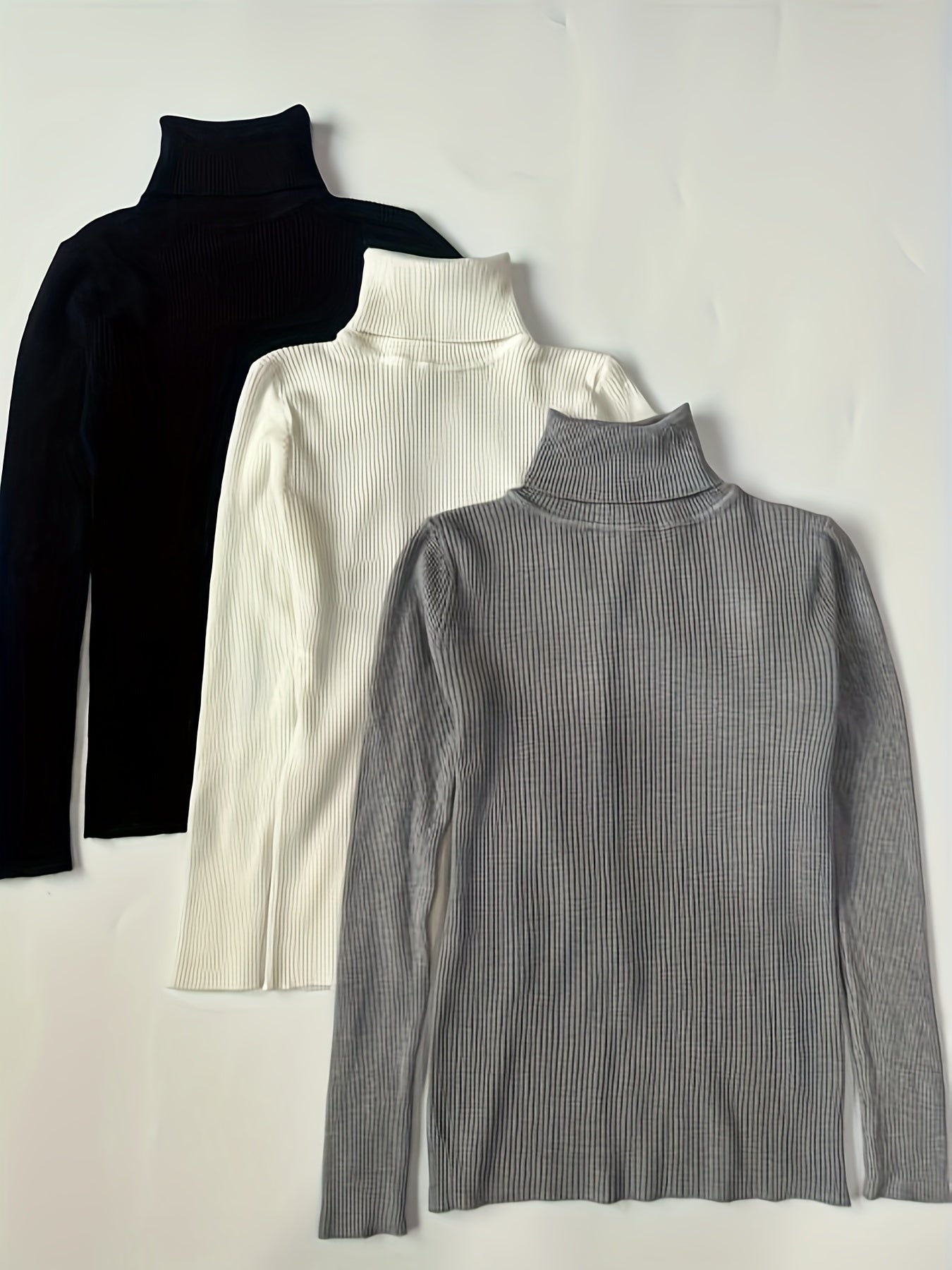 Slim Turtleneck Pullover Trio