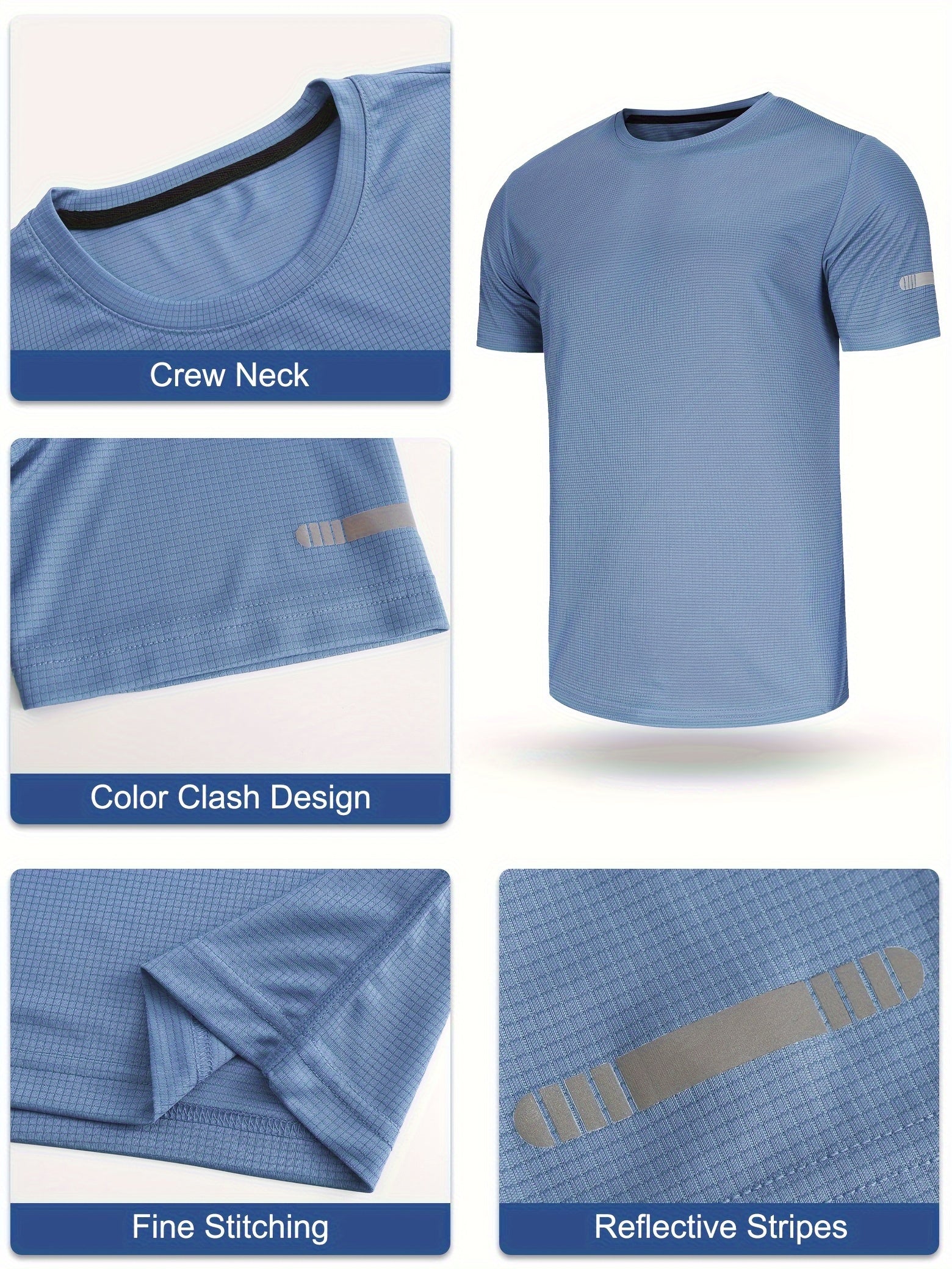 Men’s 5-Pack Athletic Breathable T-Shirts