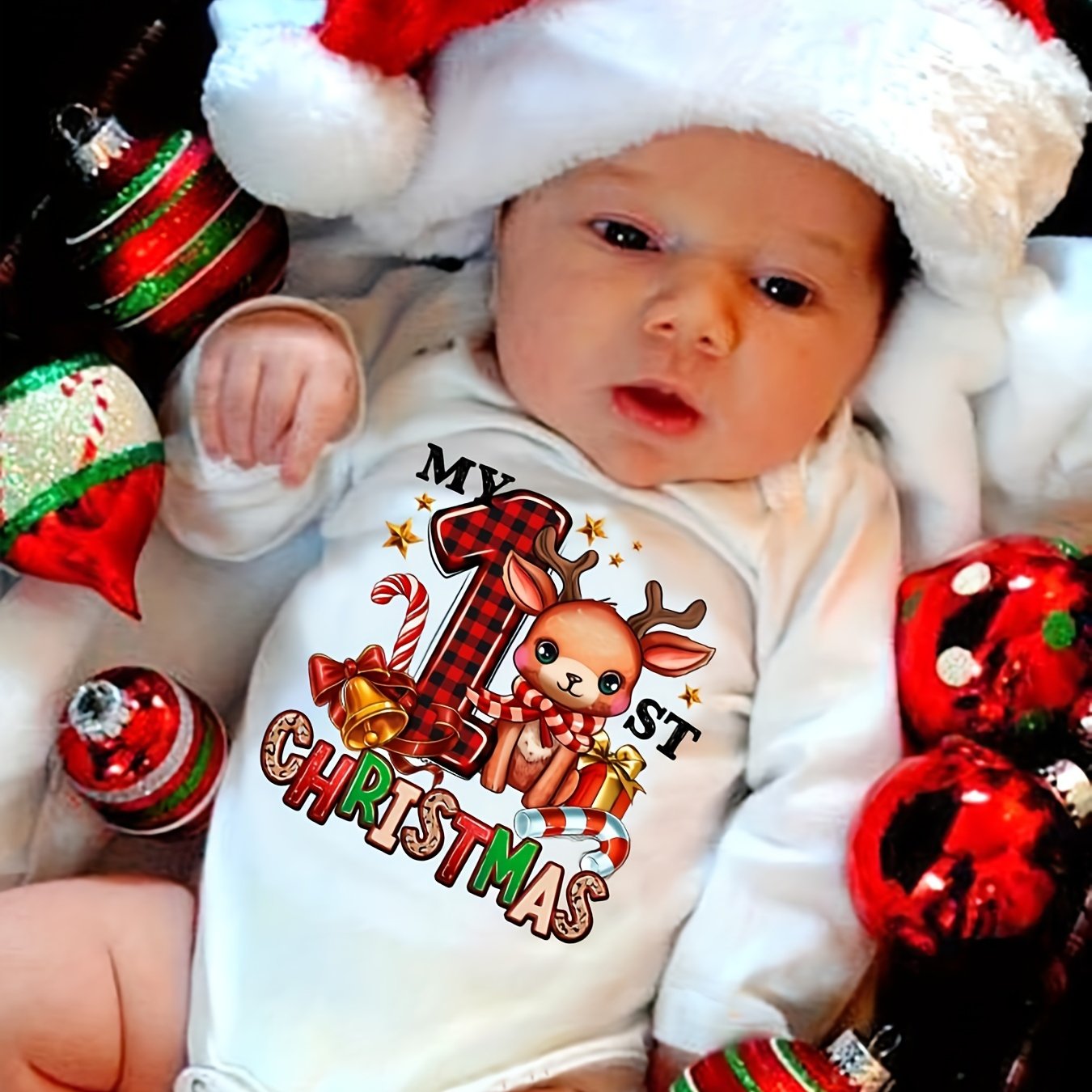 Baby Girl “My 1st Christmas” Winter Romper
