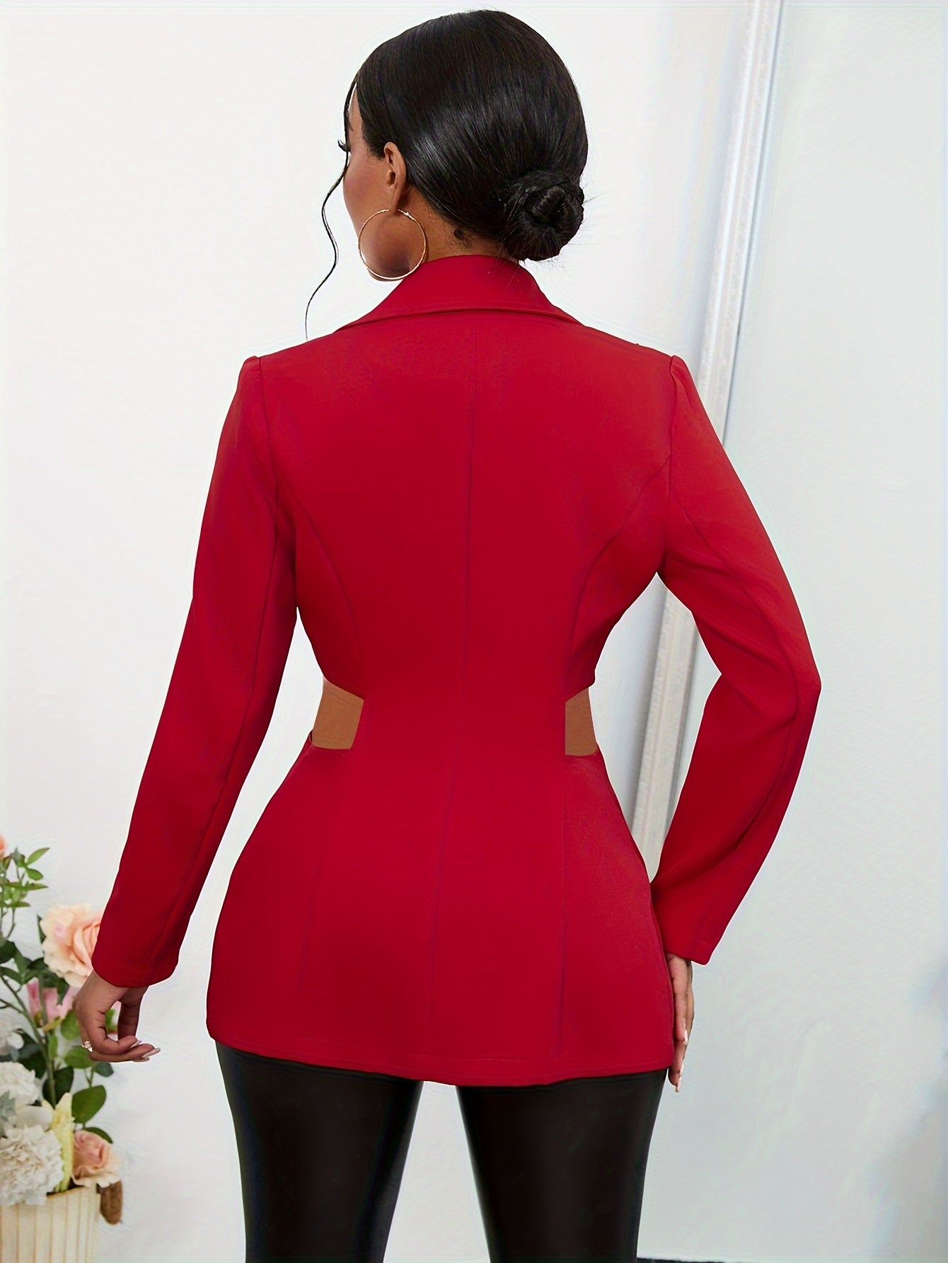 Cutout Slim Woven Blazer