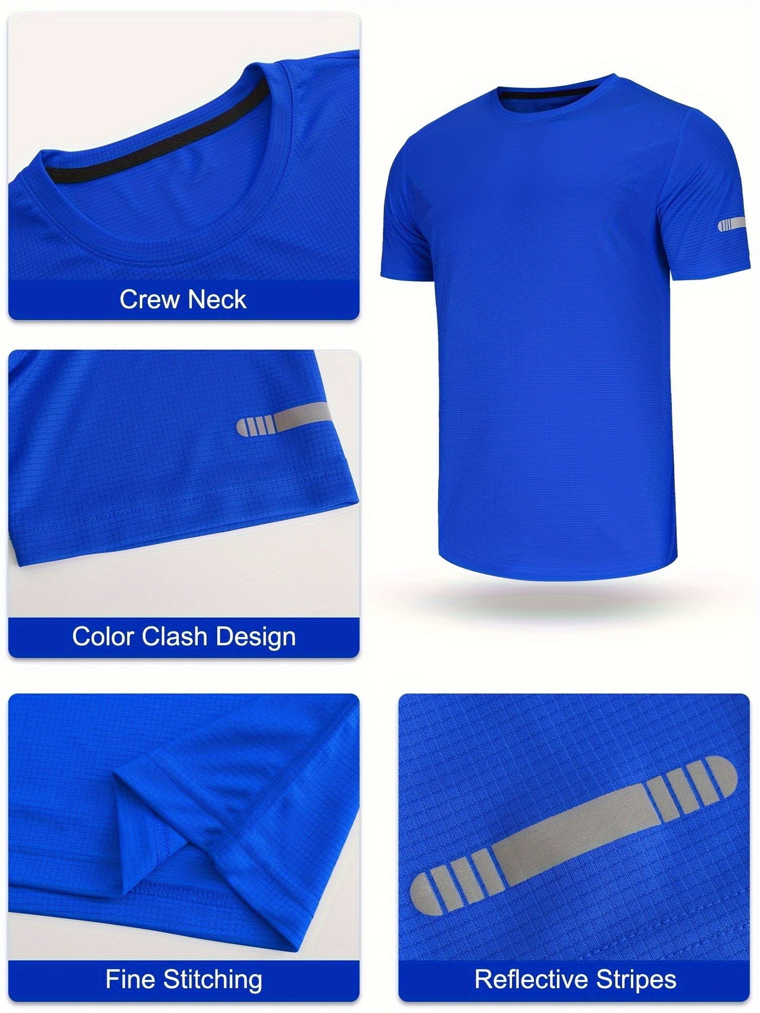 Men’s 5-Pack Athletic Breathable T-Shirts