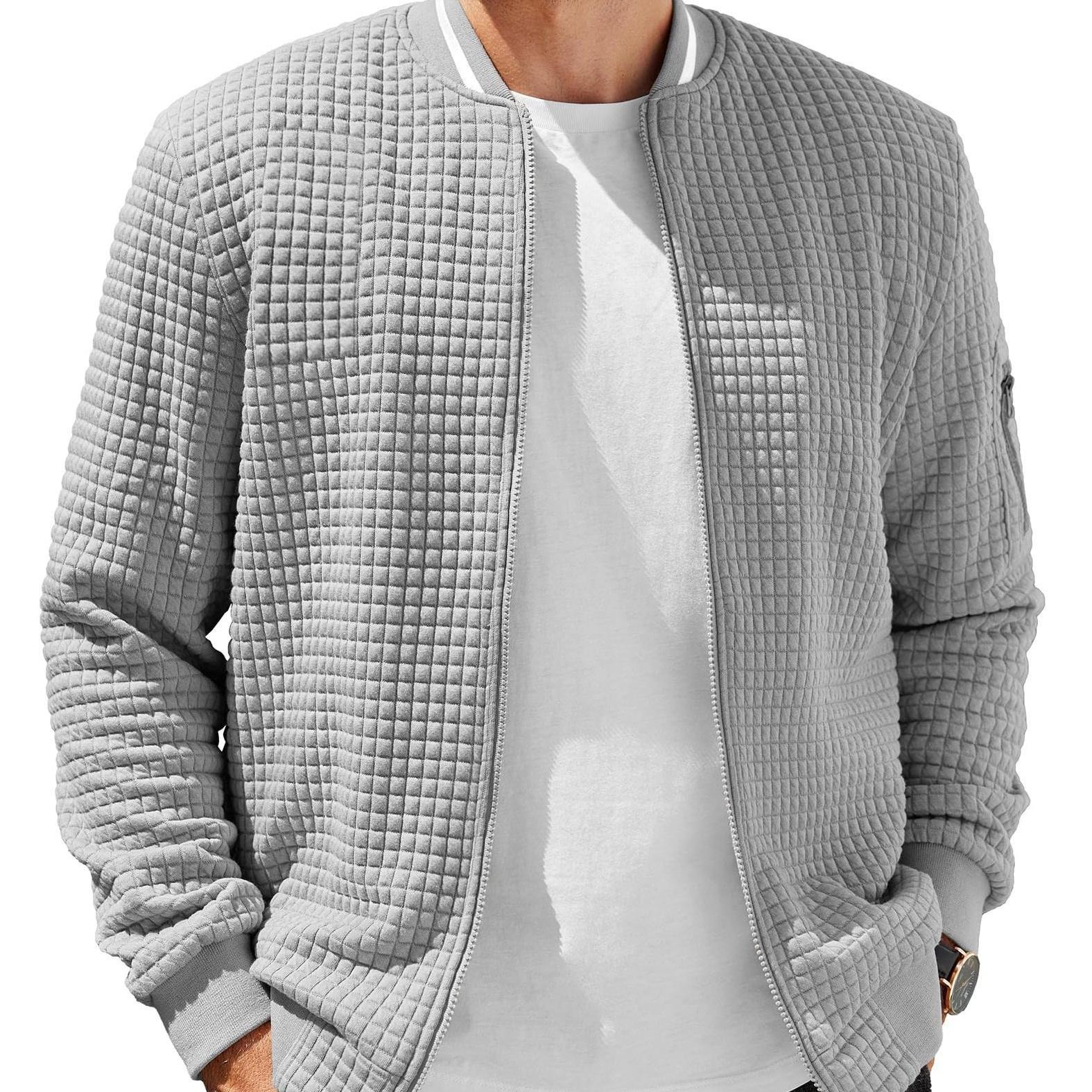 ELESOL Waffle Knit Bomber Jacket