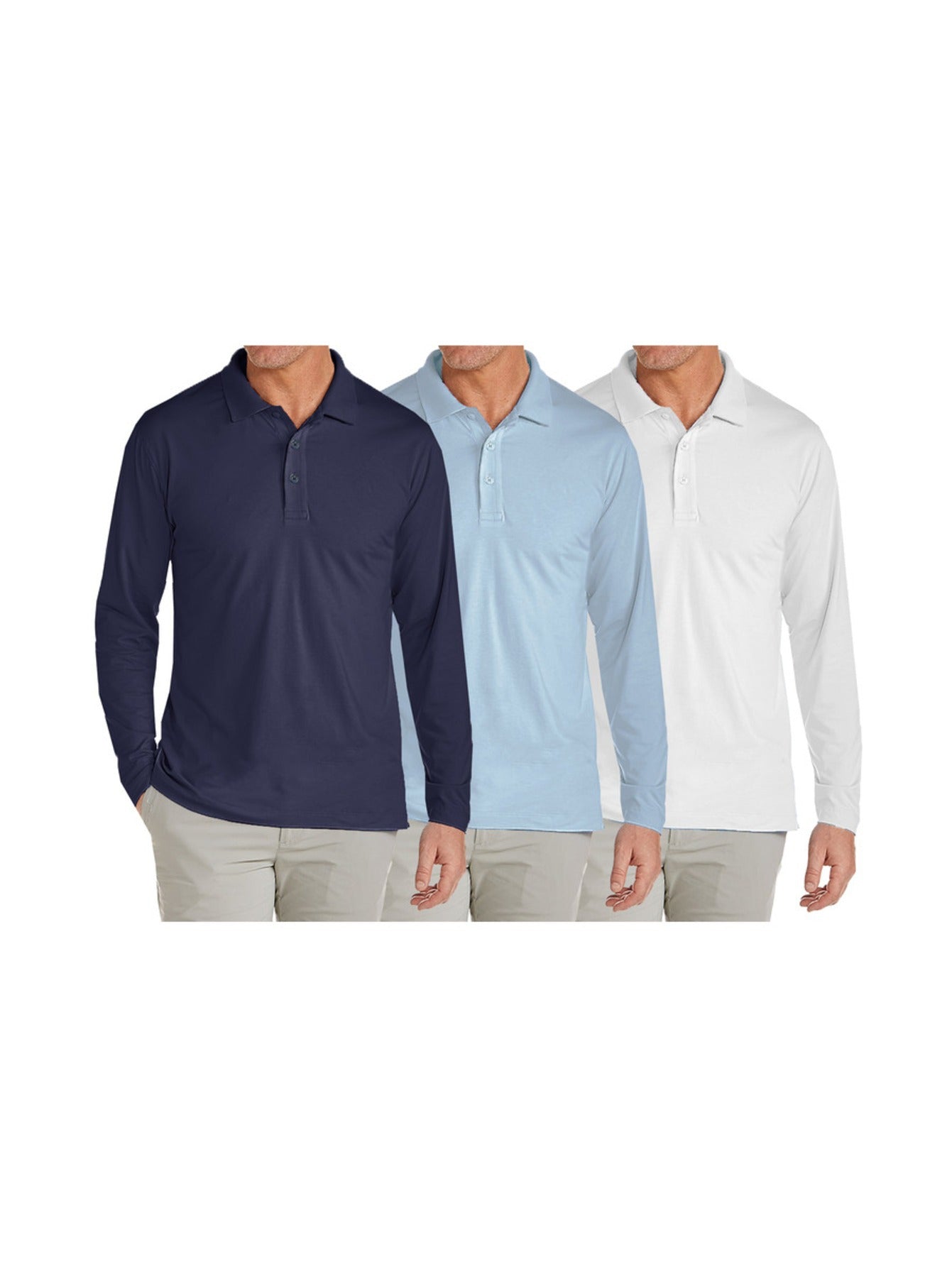 Stretch Pique Long Sleeve Polos