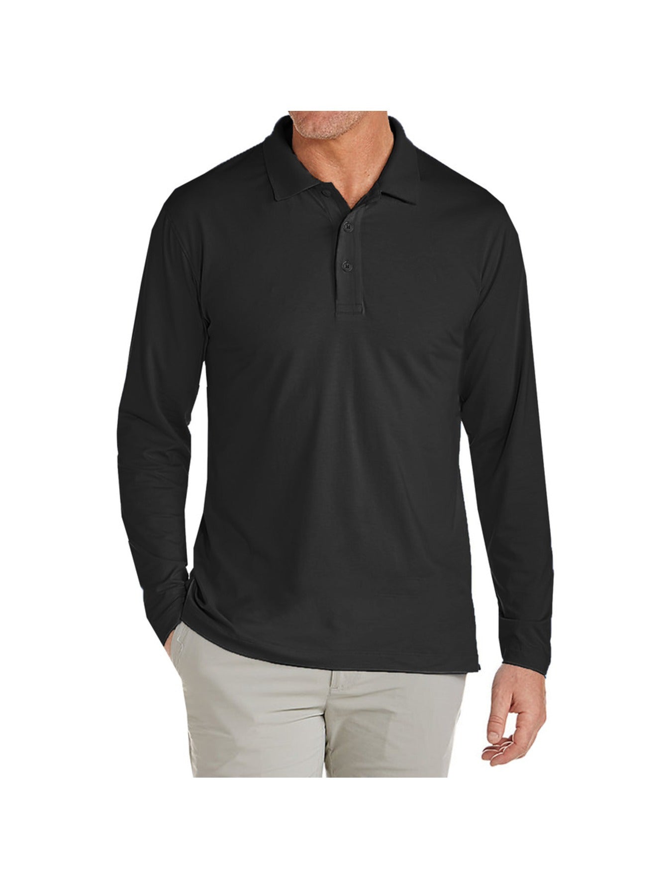 Stretch Pique Long Sleeve Polos
