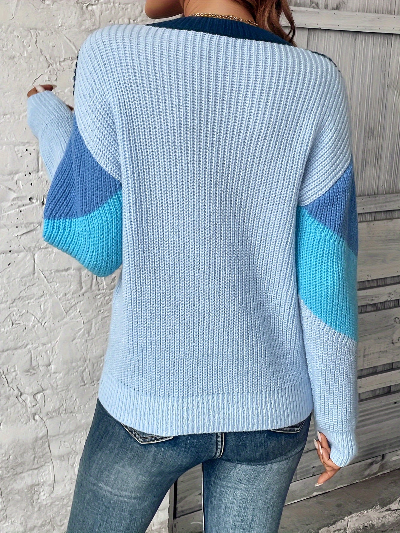 Blue Stripe Knit Pullover