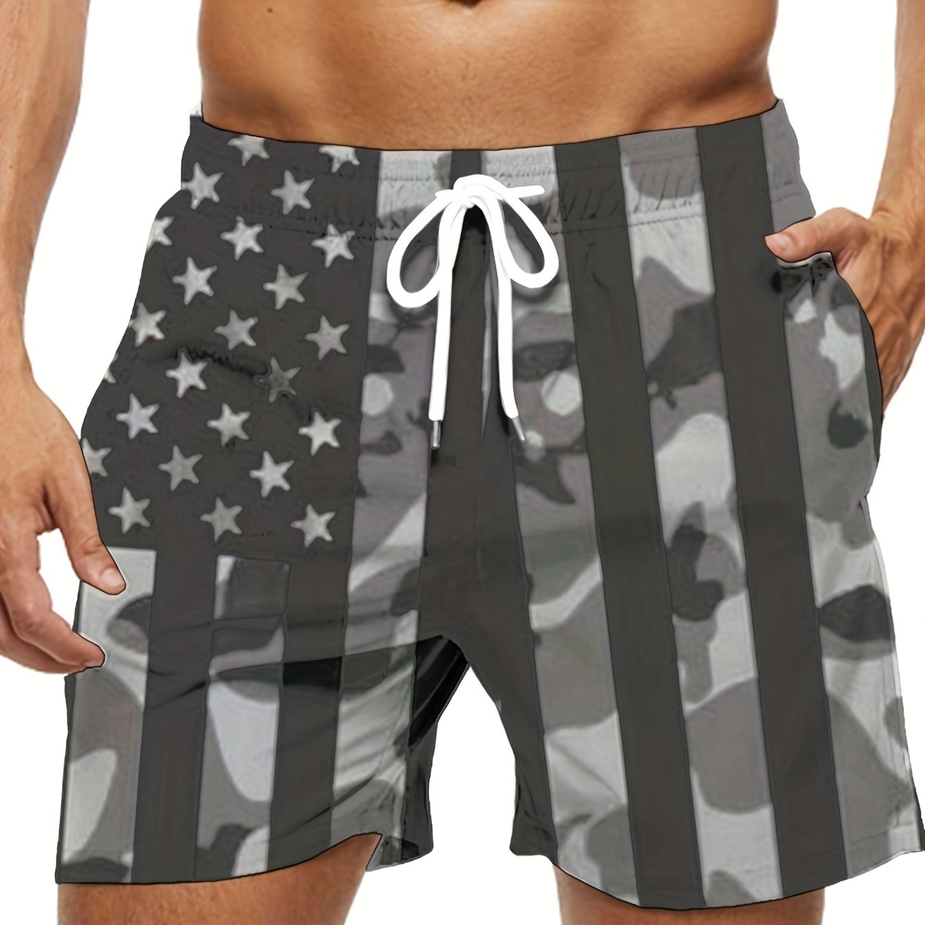 Flag Graphic Holiday Shorts