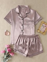 Women Satin Short Pajama Set