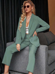 Elegant Lapel Suit Set Womens