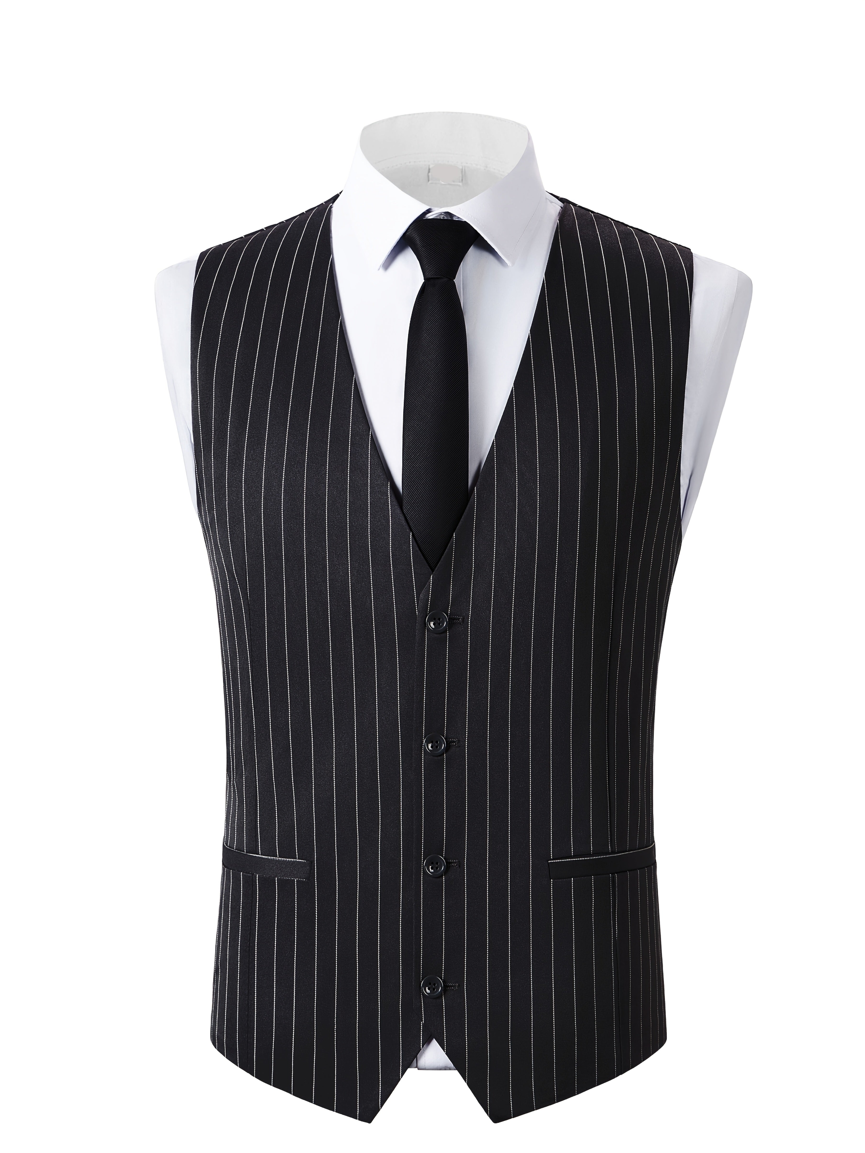 Men’s Three-Piece Vertical Stripe Suit Set