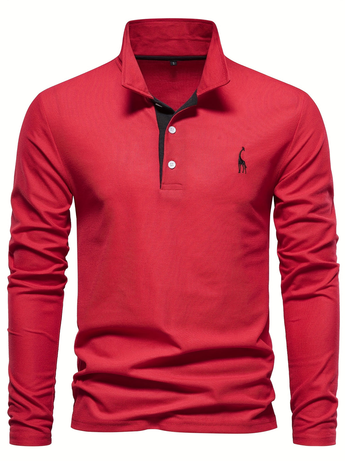 Embroidered Polo Long Sleeve Top