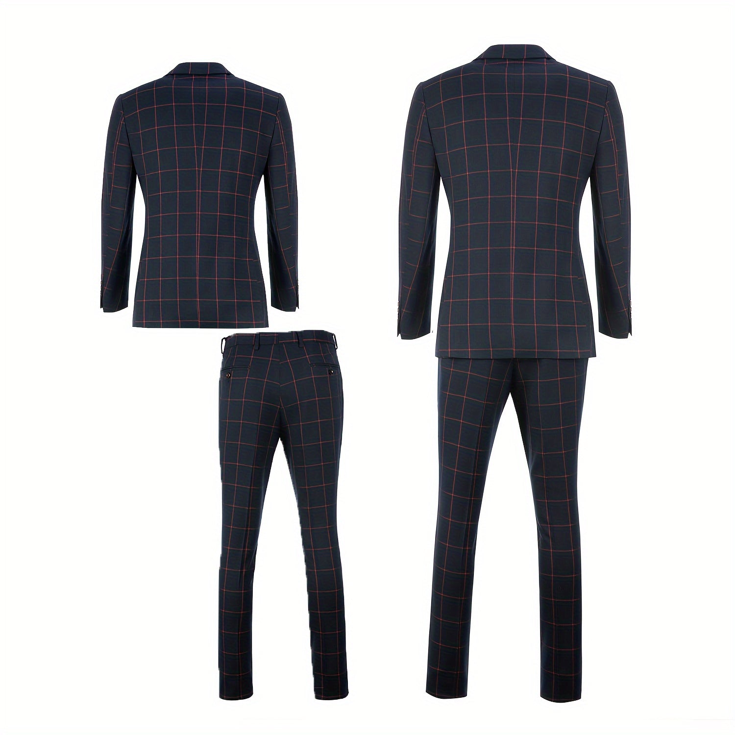 Plaid Double Trio Suit