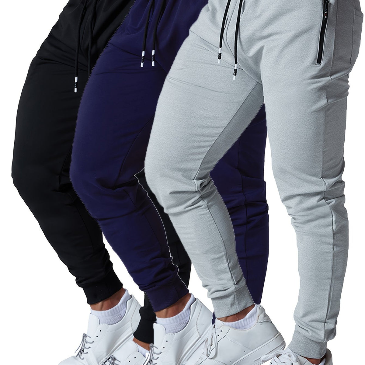 Men’s Tapered Athletic Sweatpants – 3-Piece Set
