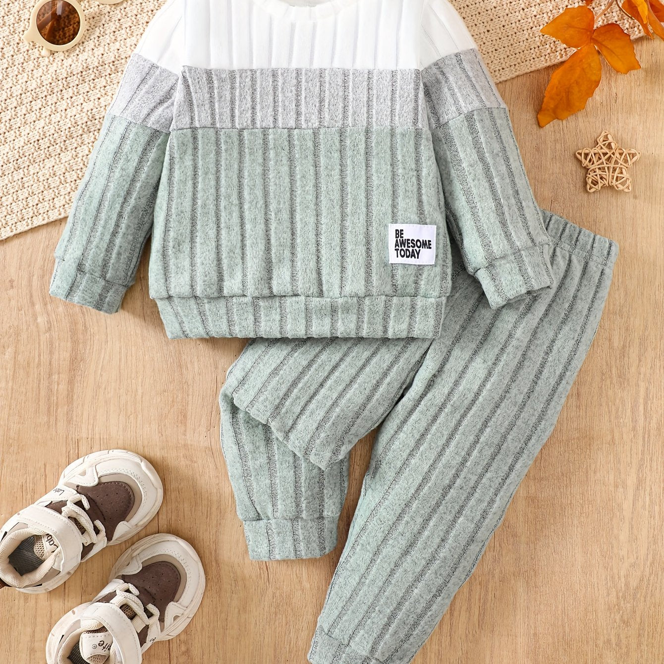 Baby Girl Color-Block Knit Two-Piece Winter Set
