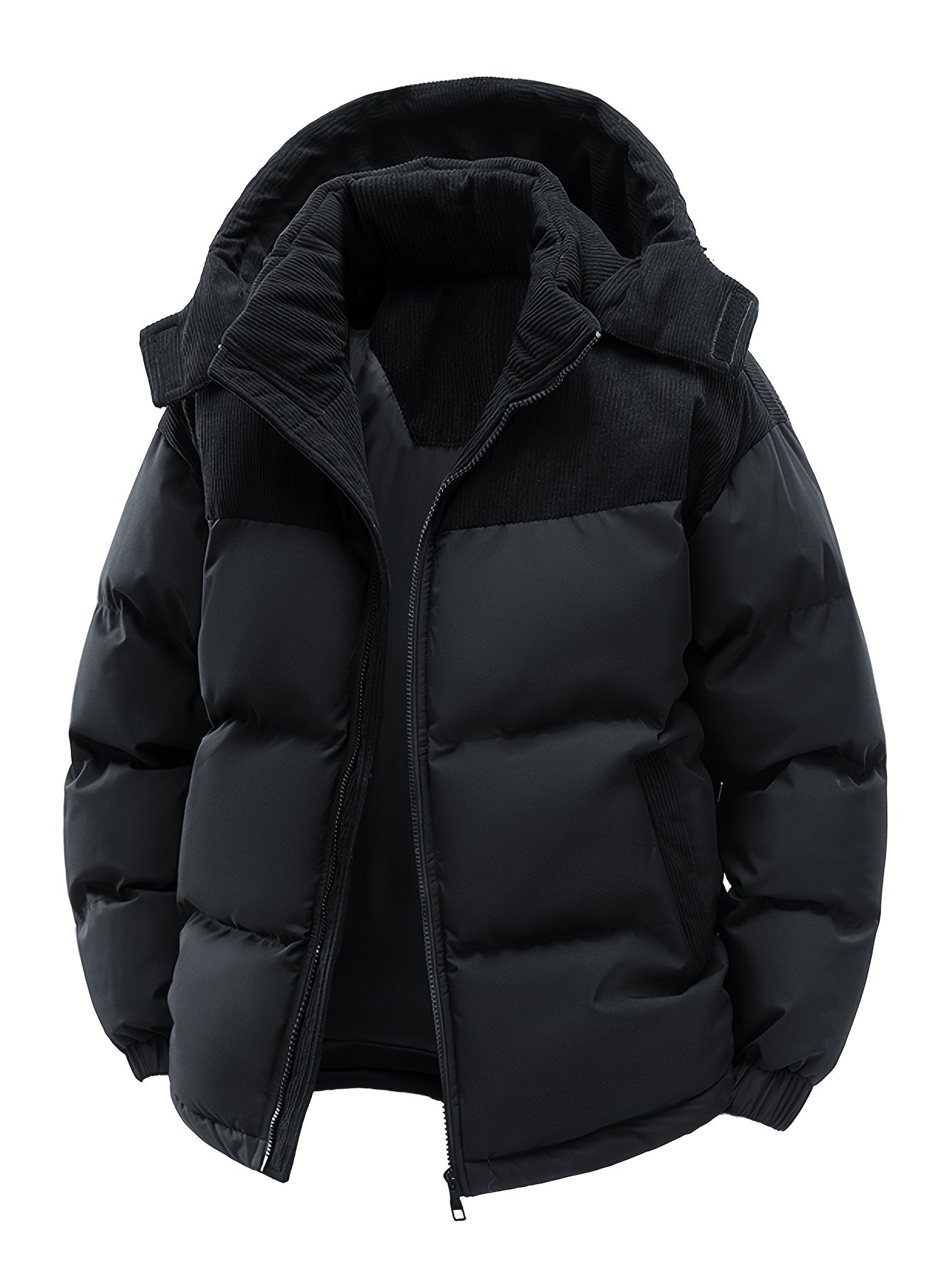 Men’s Heavy-Duty Insulated Winter Hooded Jacket