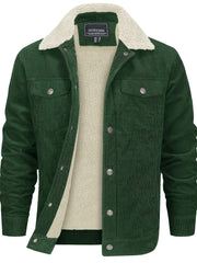 Sherpa-Lined Corduroy Winter Jacket