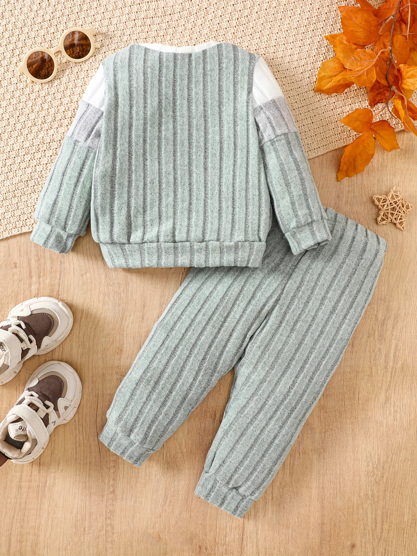 Baby Girl Color-Block Knit Two-Piece Winter Set
